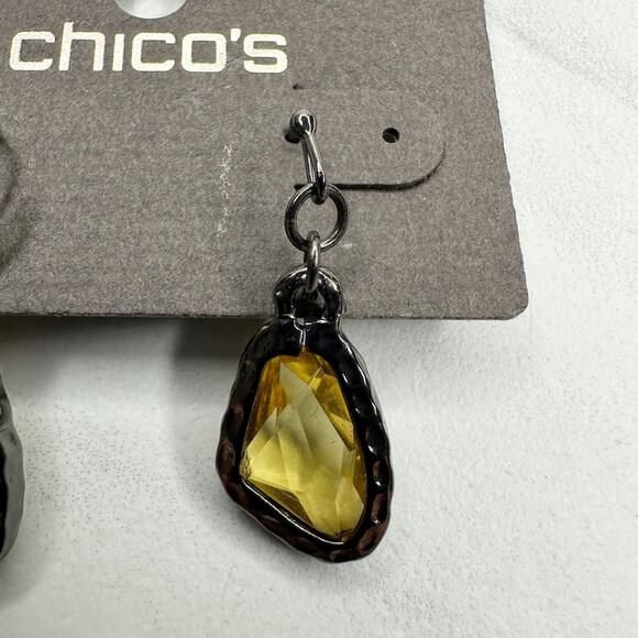 Chico's Amy Drop Rhinestone Earrings Pierced Pair - Picture 5 of 10